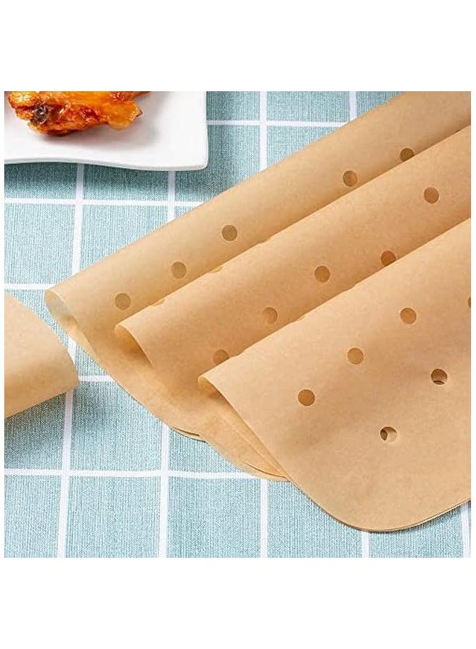 100 PCS Square Air Fryer Parchment Paper 8.5 inch Unbleached Square Air Fryer Liners/Steaming Parchment Liner for Air Fryer, Steaming Basket (8.5inch)