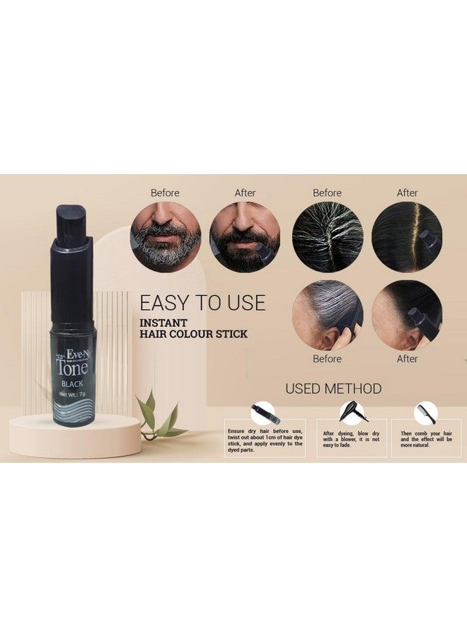 Tru Tone Semi Permanent Hair Dye Stick I 7G Each I Black (Black, Pack Of 6) Semi Permanent Hair Dye Stick