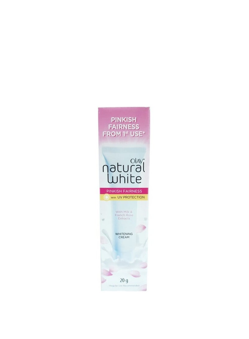 Natural White Pinkish Fairness Whitening Cream With Milk & French Rose Extracts 20g