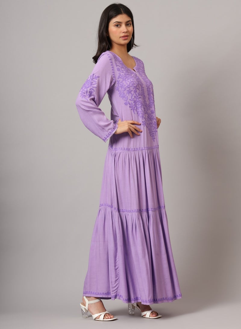 Hand Embroidered Lucknowi Chikankari  Cotton Jalabiya-AL3942