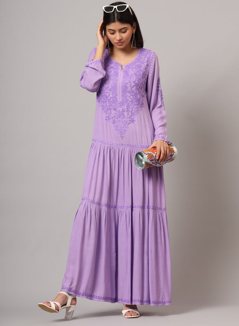 Hand Embroidered Lucknowi Chikankari  Cotton Jalabiya-AL3942