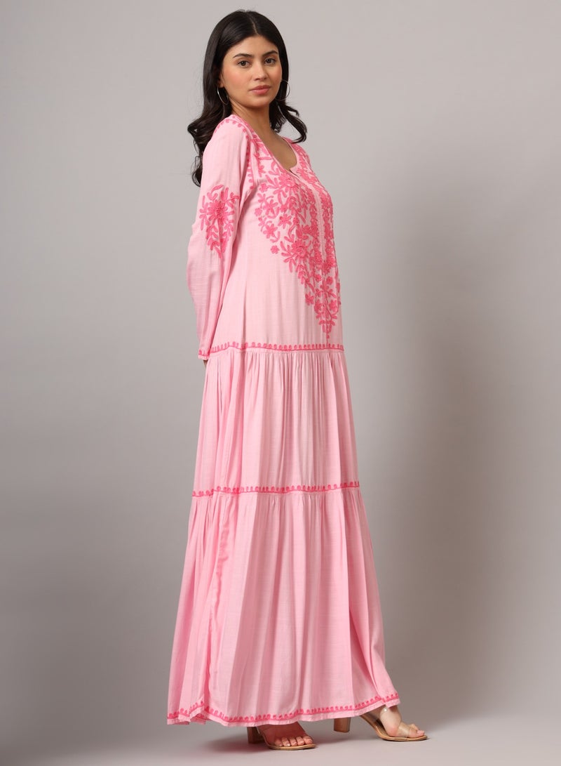 Hand Embroidered Lucknowi Chikankari  Cotton Jalabiya-AL3942