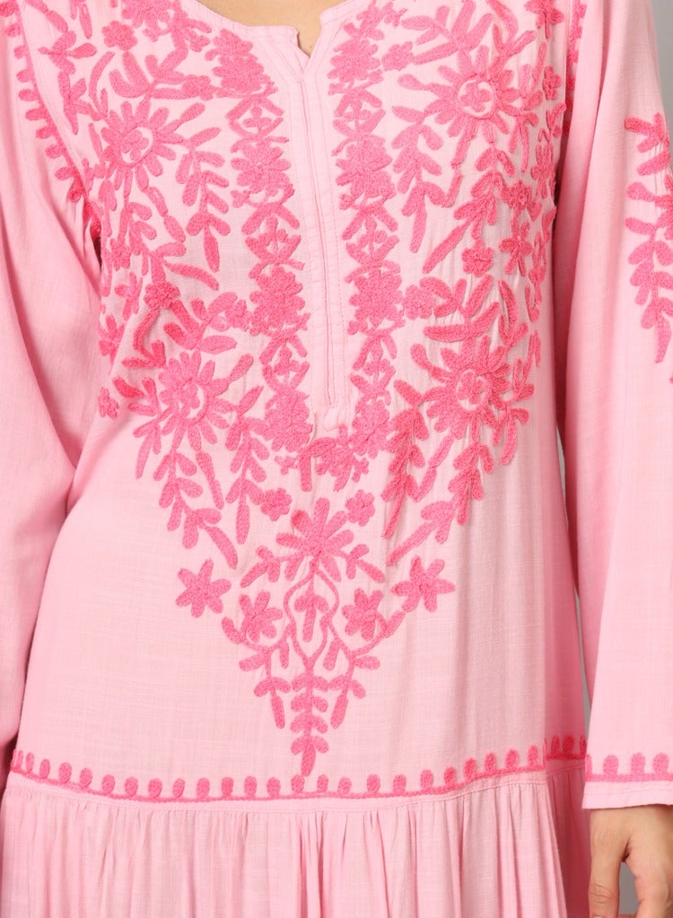 Hand Embroidered Lucknowi Chikankari  Cotton Jalabiya-AL3942