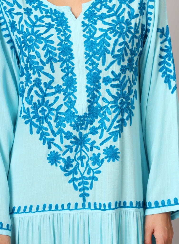 Hand Embroidered Lucknowi Chikankari  Cotton Jalabiya-AL3942