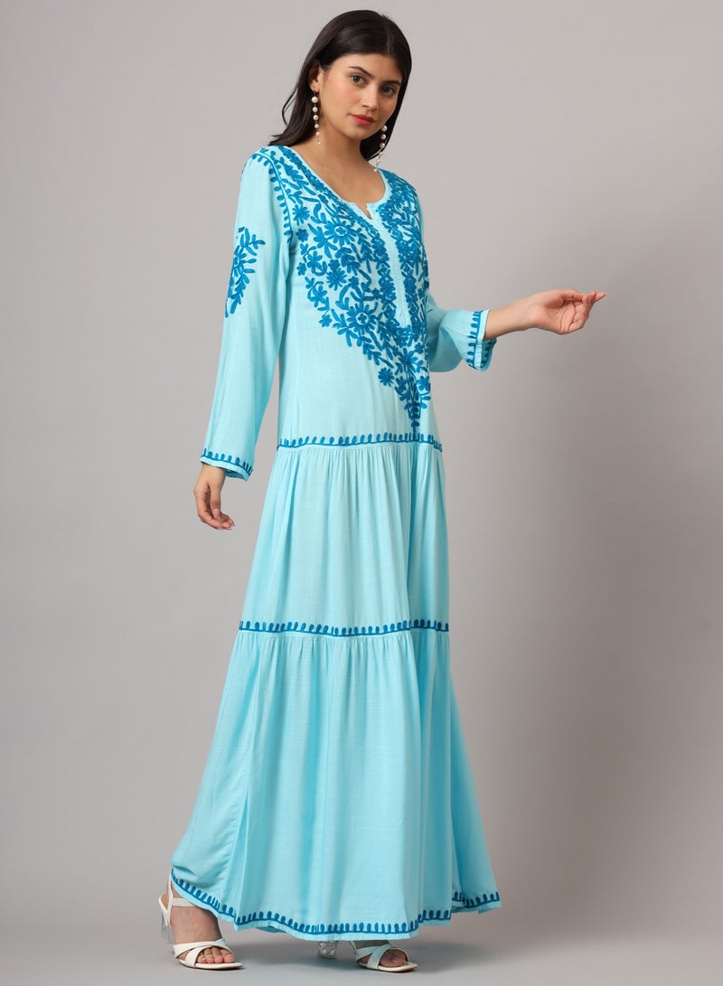 Hand Embroidered Lucknowi Chikankari  Cotton Jalabiya-AL3942