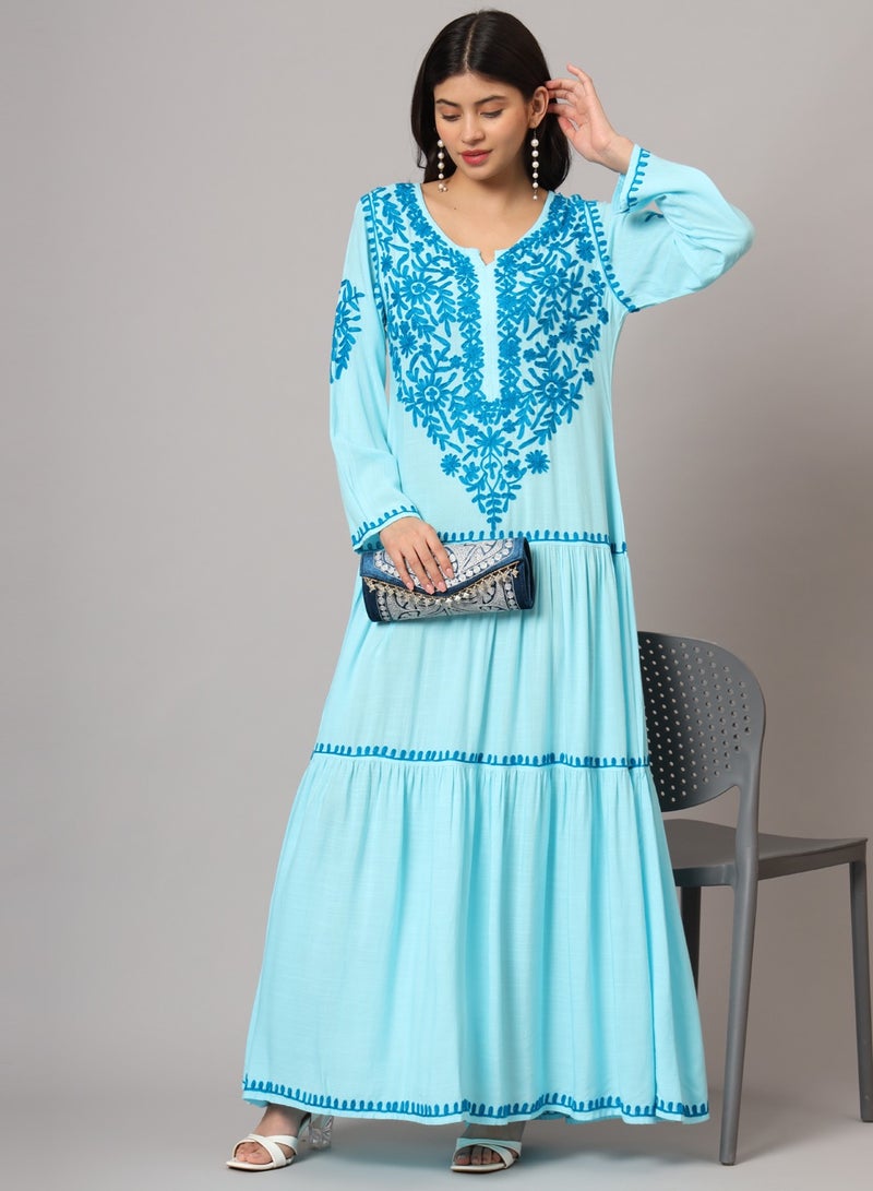 Hand Embroidered Lucknowi Chikankari  Cotton Jalabiya-AL3942