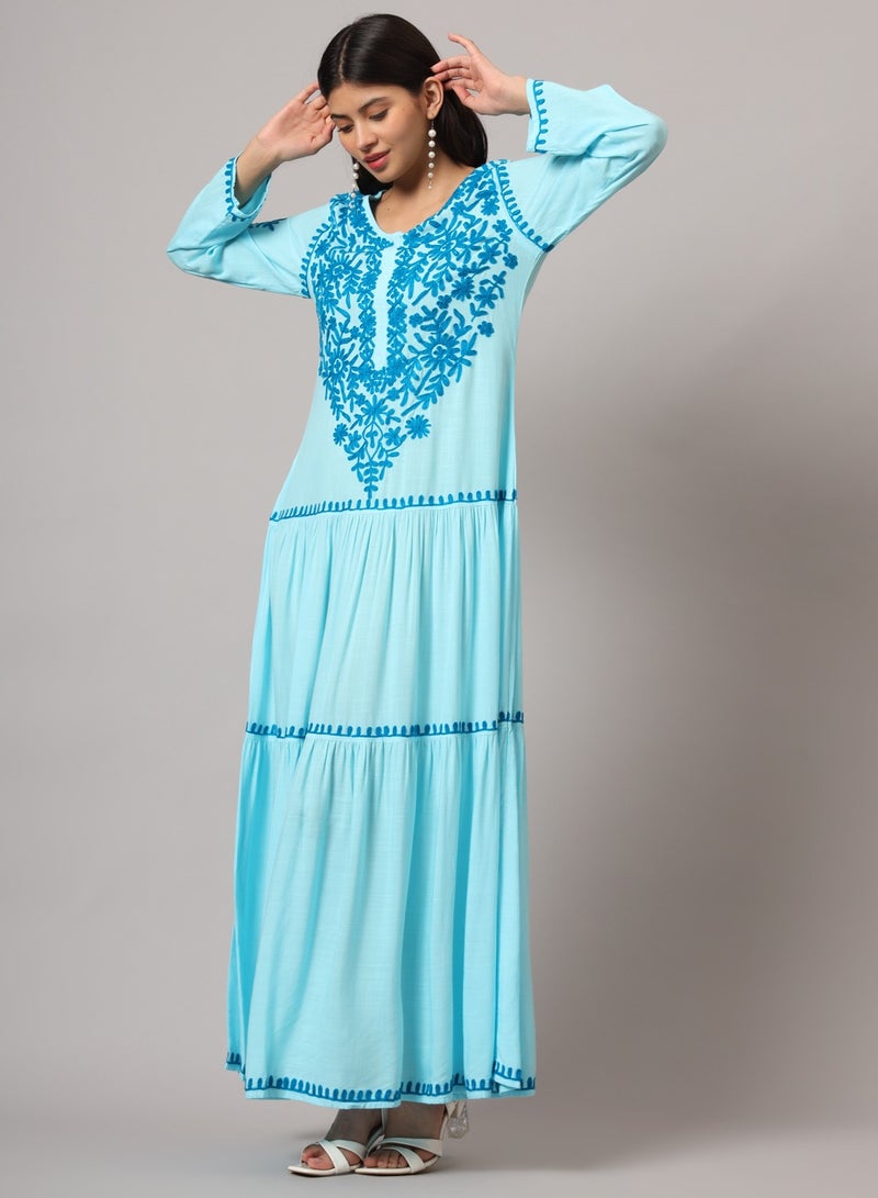 Hand Embroidered Lucknowi Chikankari  Cotton Jalabiya-AL3942