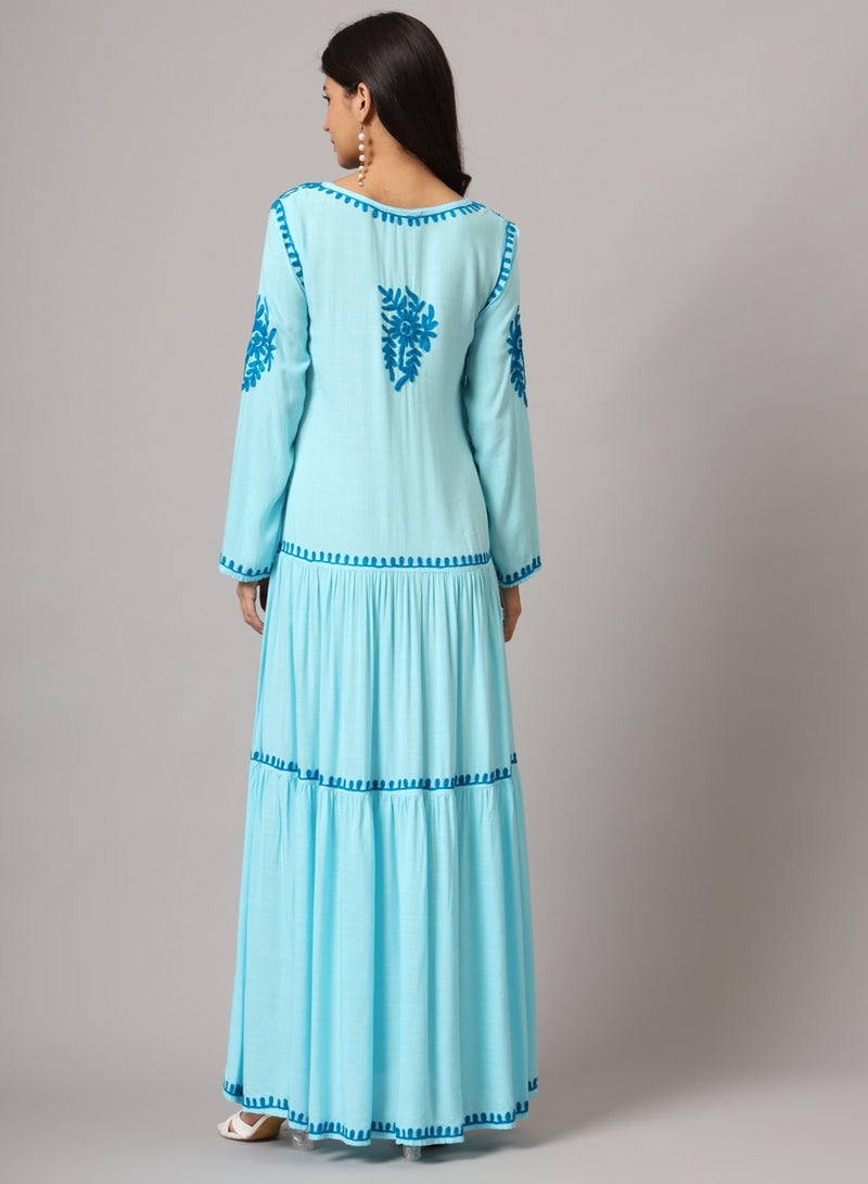 Hand Embroidered Lucknowi Chikankari  Cotton Jalabiya-AL3942