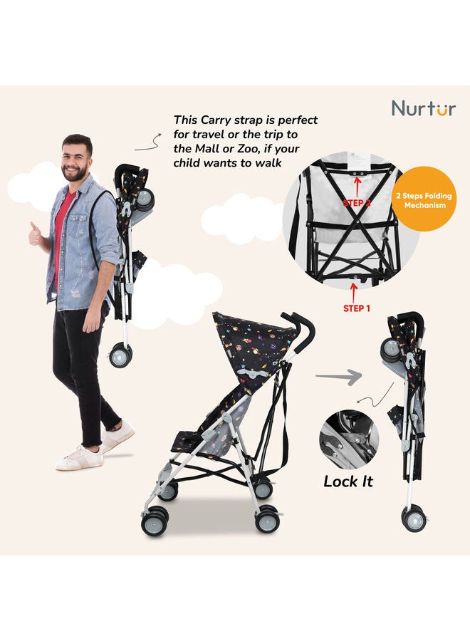 Rex Buggy Stroller Multicolor Lightweight Stroller with Compact Fold Canopy Shoulder Strap 6 to 36 monthsMulticolor Official Product