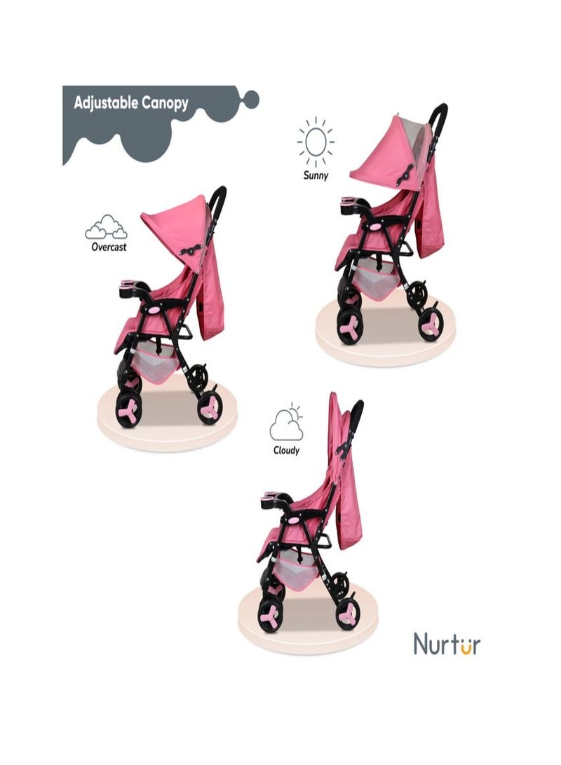 Ryder Lightweight Baby Stroller Storage Basket Detachable Food Tray 5 point harness Adjustable Canopy Adjustable Reclining Seat and Leg rest 0 to 36 months Official Nurtur Product