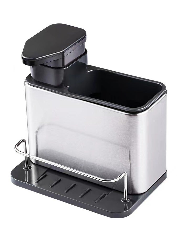 Multifunctional Surface Sink Caddy Stainless  Silver 18.5×18.2×12.8 cm