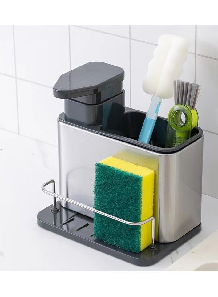 Multifunctional Surface Sink Caddy Stainless  Silver 18.5×18.2×12.8 cm