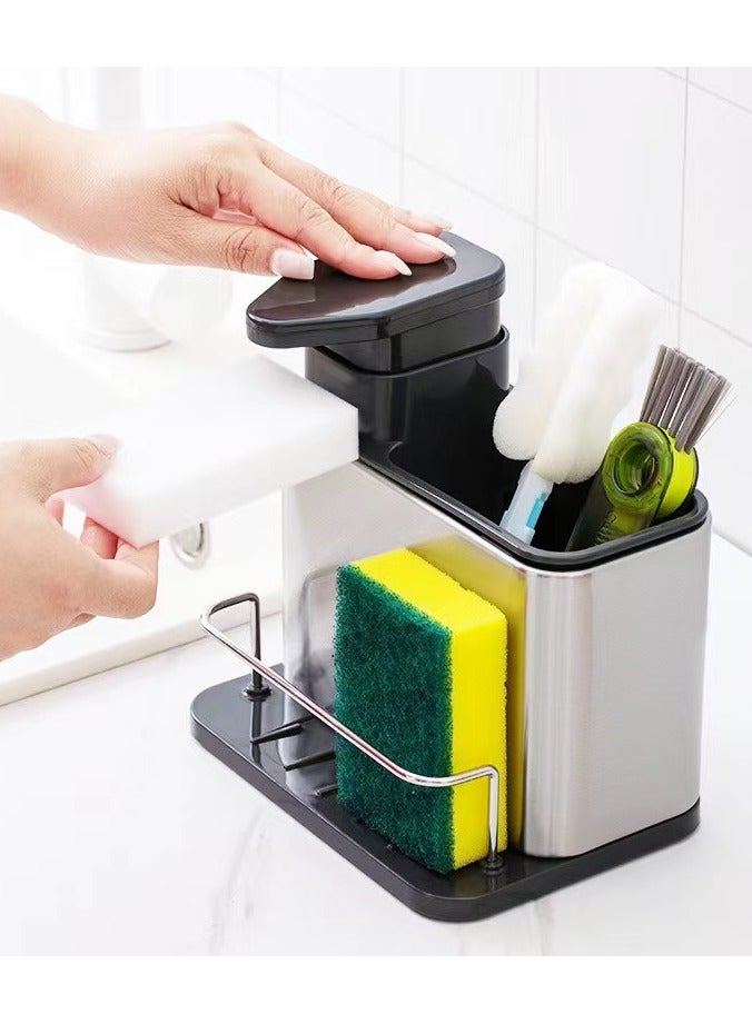 Multifunctional Surface Sink Caddy Stainless  Silver 18.5×18.2×12.8 cm