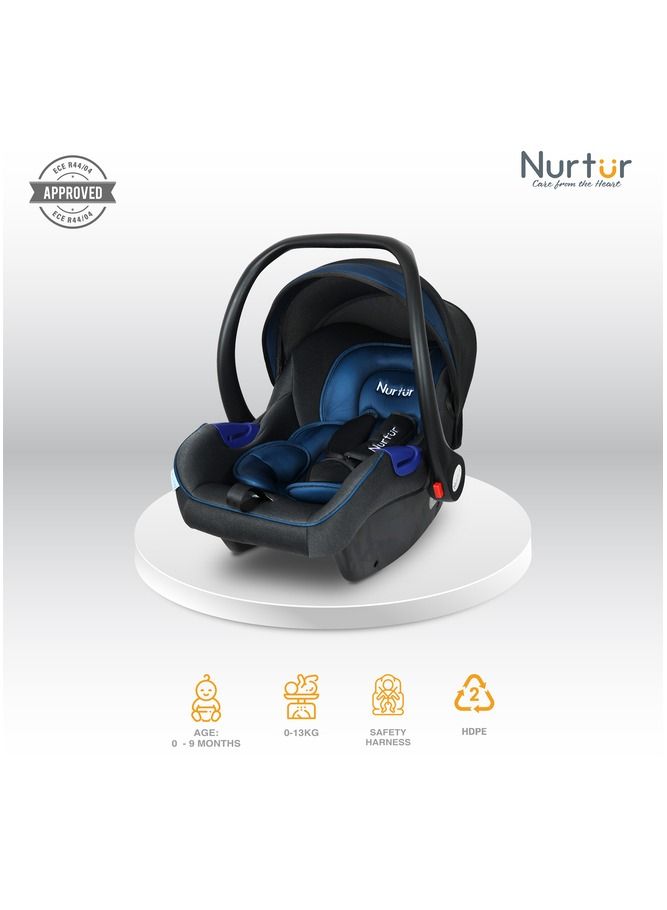 Nemo Baby Carrier Adjustable Canopy and Handle Extra Protection 3 Point Safety Harness Suitable from 0 months to 12 months Upto 13kg BlackBlue Official Product