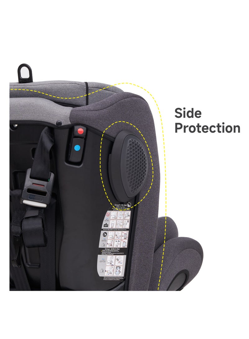 Jovikids Angela Safety Baby Car Seat with Isofix and Top Tether, 360 Degree Swivel Child Seat, Rotating Carseat for Group 0/1/2/3, 0-12 Years Old, ECE R44/04, Black