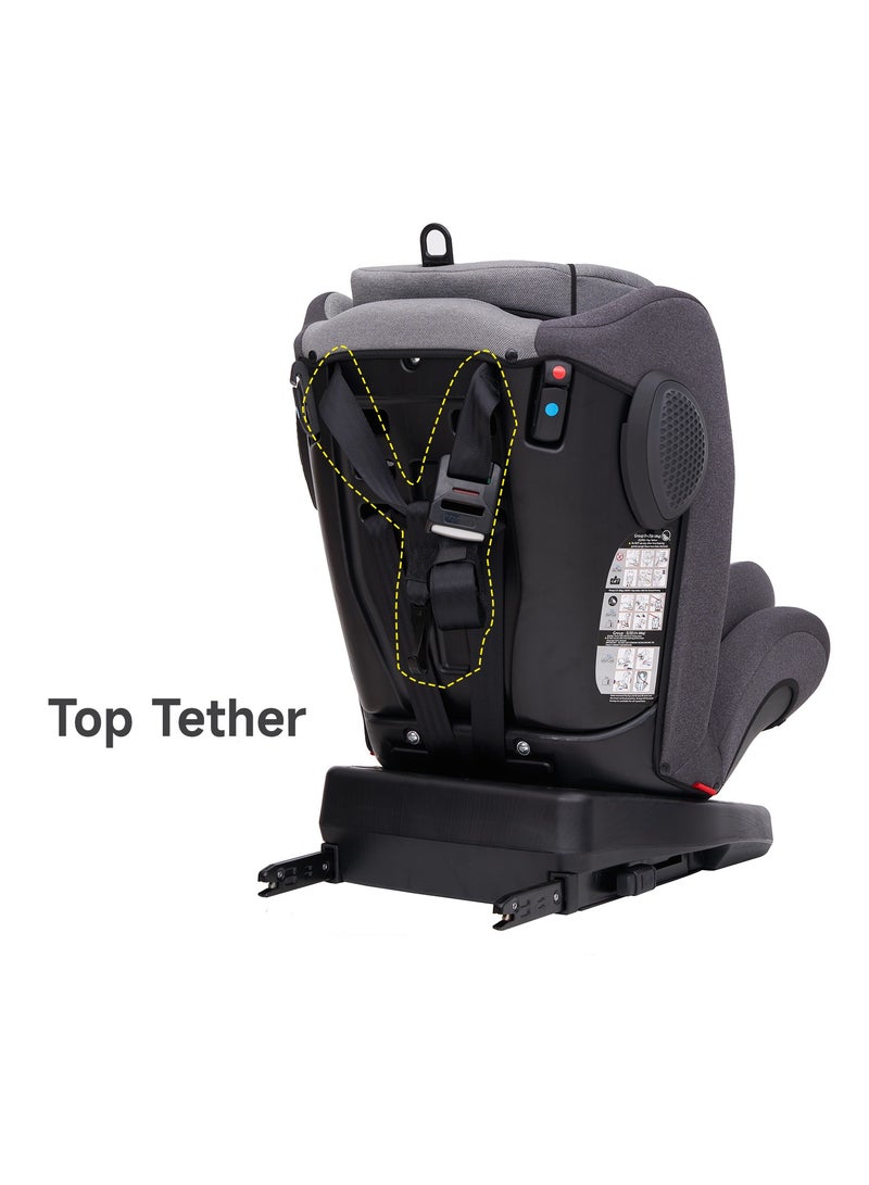 Jovikids Angela Safety Baby Car Seat with Isofix and Top Tether, 360 Degree Swivel Child Seat, Rotating Carseat for Group 0/1/2/3, 0-12 Years Old, ECE R44/04, Black