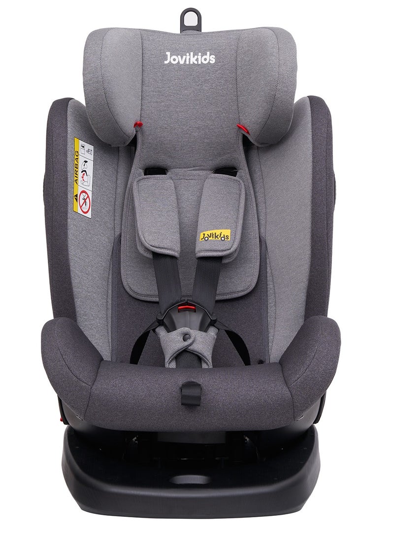 Jovikids Angela Safety Baby Car Seat with Isofix and Top Tether, 360 Degree Swivel Child Seat, Rotating Carseat for Group 0/1/2/3, 0-12 Years Old, ECE R44/04, Black