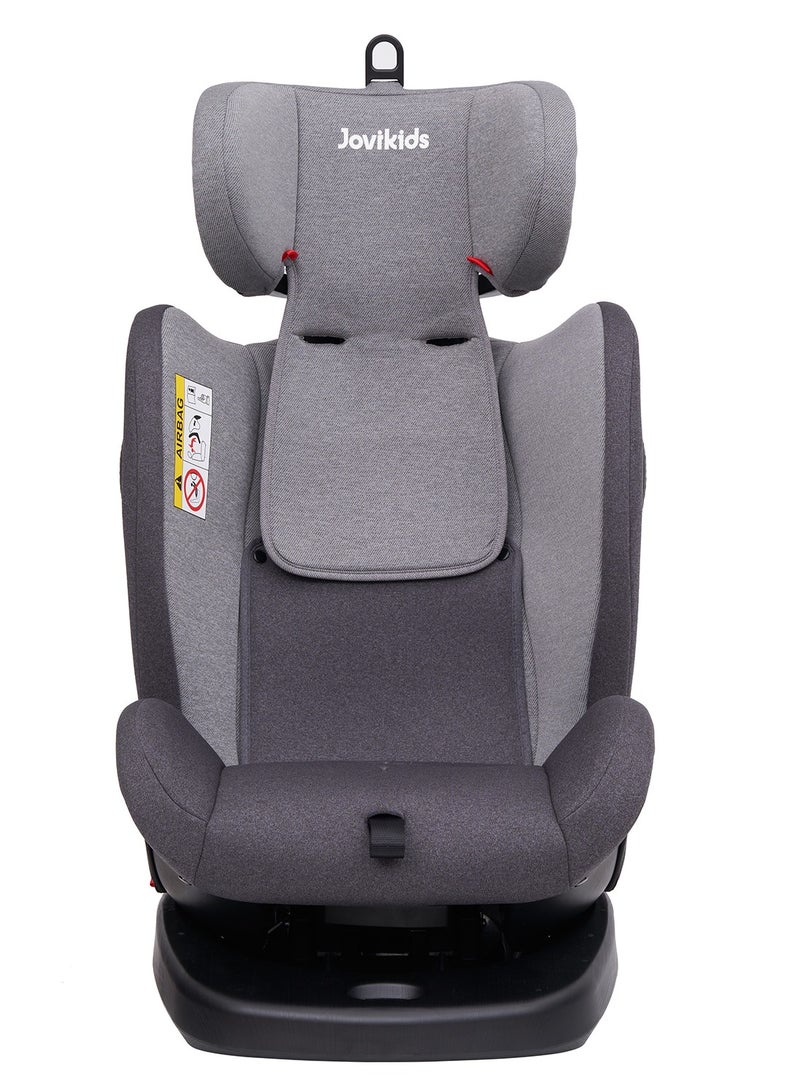 Jovikids Angela Safety Baby Car Seat with Isofix and Top Tether, 360 Degree Swivel Child Seat, Rotating Carseat for Group 0/1/2/3, 0-12 Years Old, ECE R44/04, Black