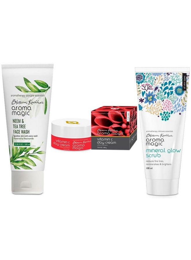 Day Cream 50 Gm + Neem & Tea Tree Face Wash 100 Ml + Mineral Glow Scrub 200 Ml (3 Items In The Set)