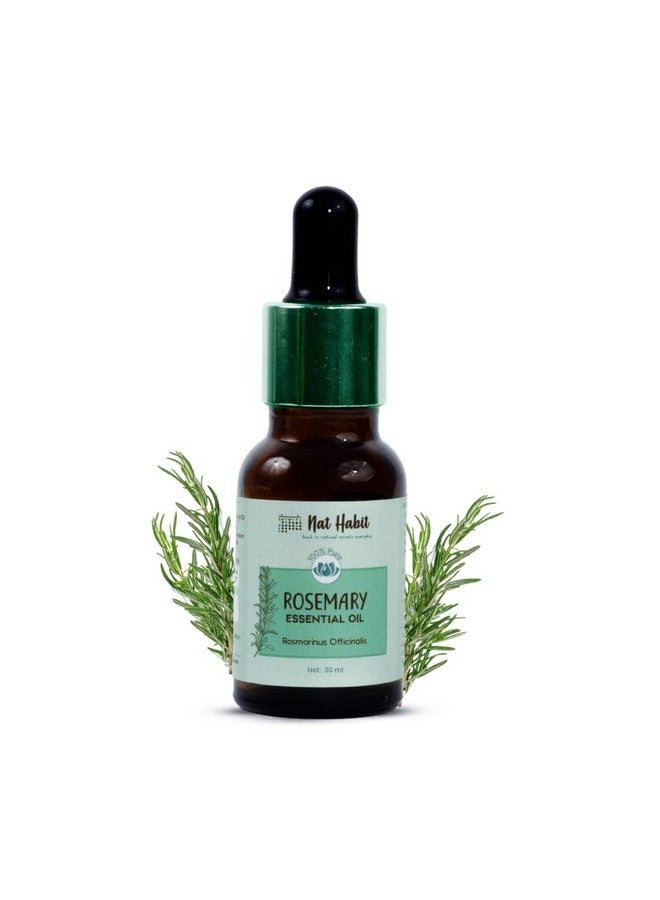 Pure Steam Distilled Rosemary Essential Oil For Hair Growth, Acne & Greying Hair, 100% Natural & Therapeutic Grade - 30Ml