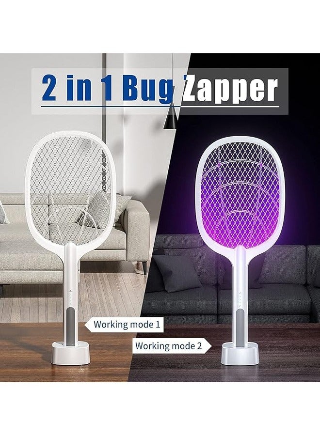 Electric Mosquito Killer Racket with Hand Warmer Function - White