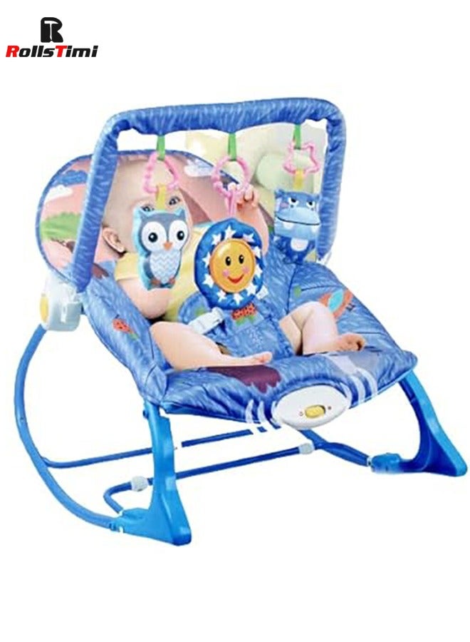 Foldable Baby Rocking Chair With Music Vibration And Hanging Toys