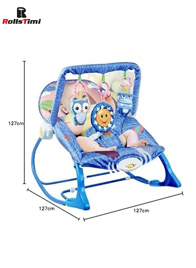 Foldable Baby Rocking Chair With Music Vibration And Hanging Toys