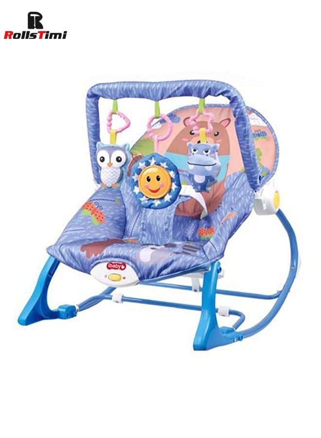 Foldable Baby Rocking Chair With Music Vibration And Hanging Toys