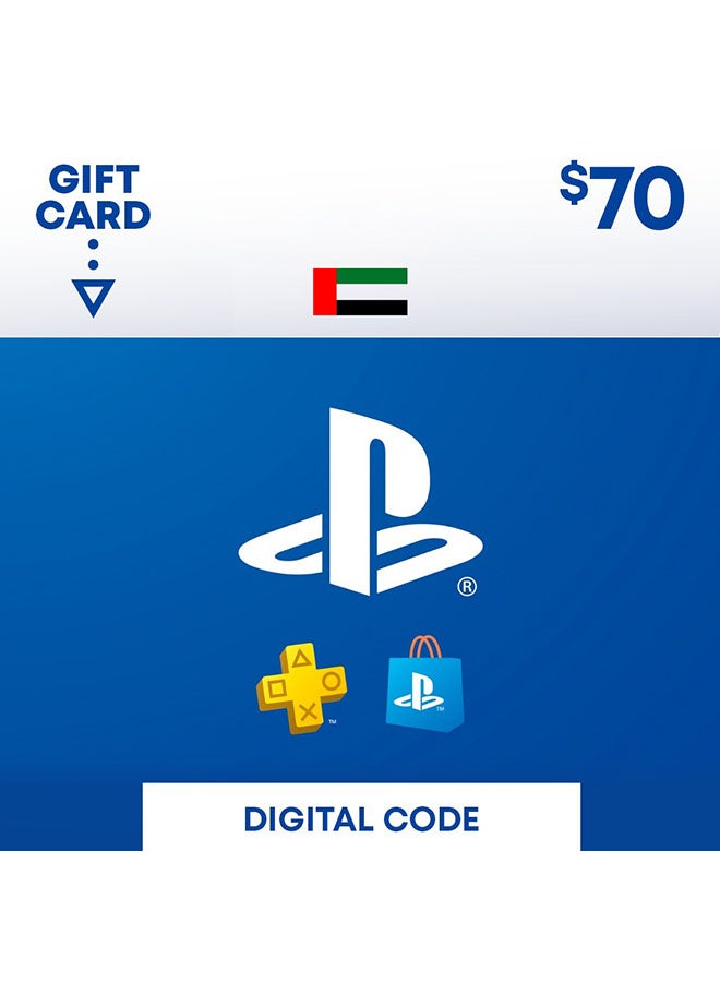 Sony PlayStation UAE - 70$ -  Digital Code - (Delivery Via SMS)