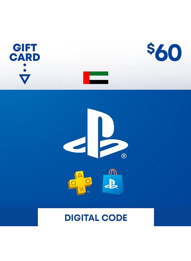 Sony PlayStation UAE - 60$ -  Digital Code - (Delivery Via SMS)