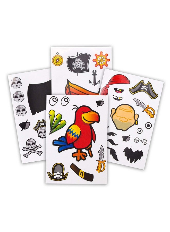 24 Make A Pirate Stickers For Kids Great Pirate Theme Birthday Party Favors Fun Craft Project For Children 3+ Let Your Kids Get Creative & Design Their Favorite Pirate Stickers