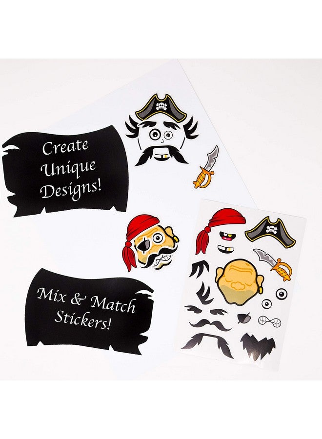 24 Make A Pirate Stickers For Kids Great Pirate Theme Birthday Party Favors Fun Craft Project For Children 3+ Let Your Kids Get Creative & Design Their Favorite Pirate Stickers