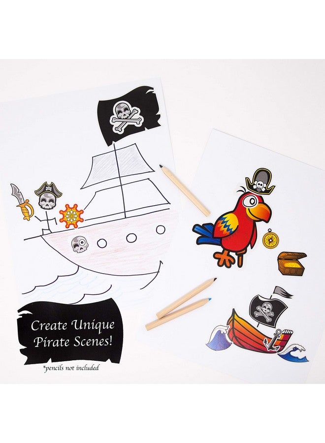 24 Make A Pirate Stickers For Kids Great Pirate Theme Birthday Party Favors Fun Craft Project For Children 3+ Let Your Kids Get Creative & Design Their Favorite Pirate Stickers