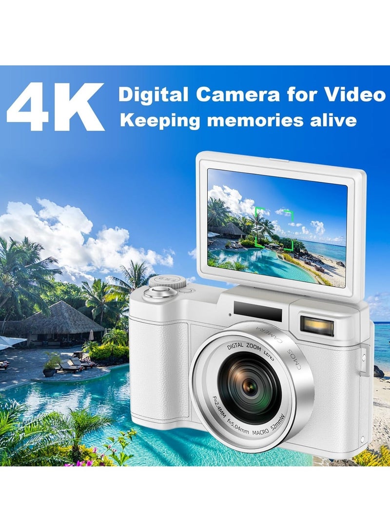 Digital video camera full HD 4K with flip HD screen