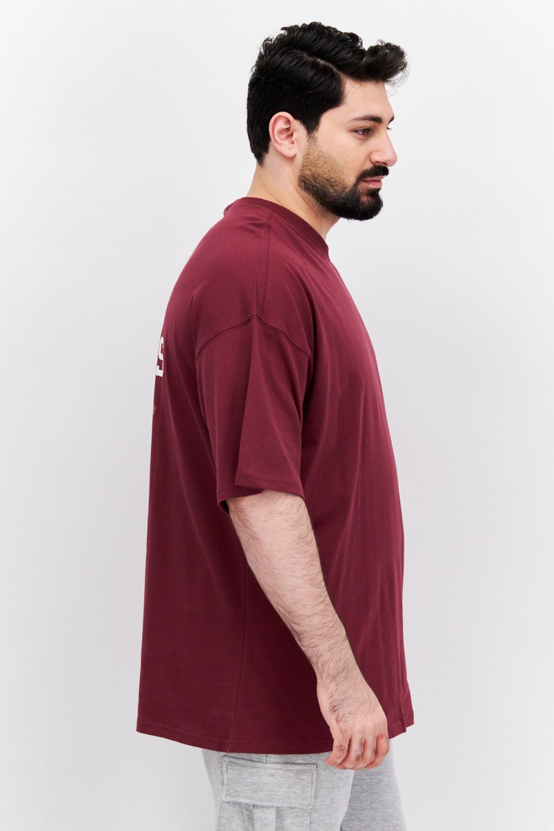 Men Sportswear Fit Outdoor Short Sleeve T-Shirt, Burgundy