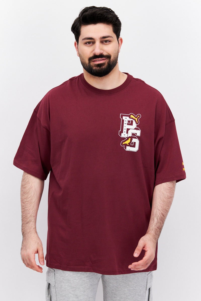 Men Sportswear Fit Outdoor Short Sleeve T-Shirt, Burgundy