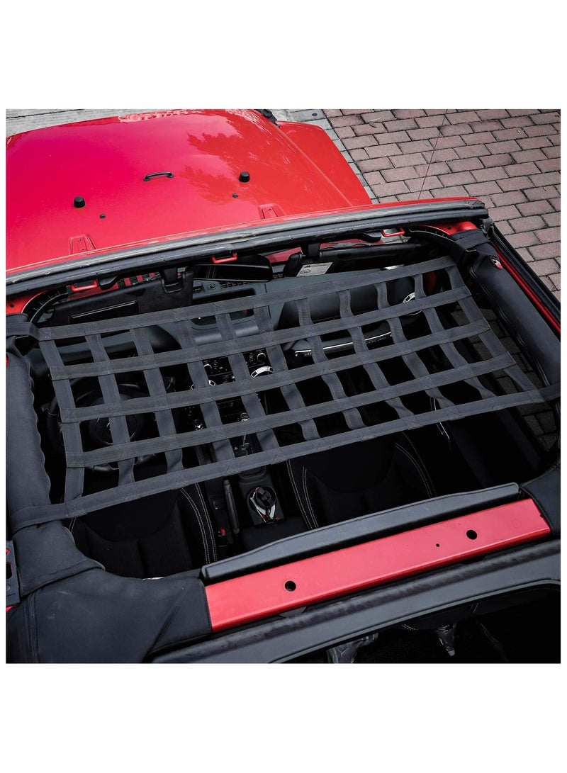 Mesh Roof Cargo Net for Jeep Wrangler - Heavy-Duty Roof Hammock, Easy Installation, Off-Road Exterior Accessories for Extra Storage & Adventure Gear, Fits All Wrangler Models