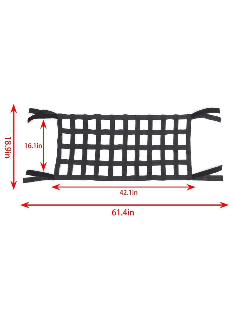 Mesh Roof Cargo Net for Jeep Wrangler - Heavy-Duty Roof Hammock, Easy Installation, Off-Road Exterior Accessories for Extra Storage & Adventure Gear, Fits All Wrangler Models