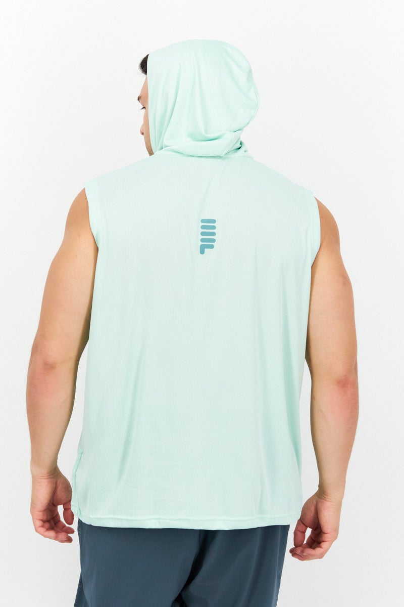 Men Sportswear Fit Sleeveless Training Hoodie, Pale Green