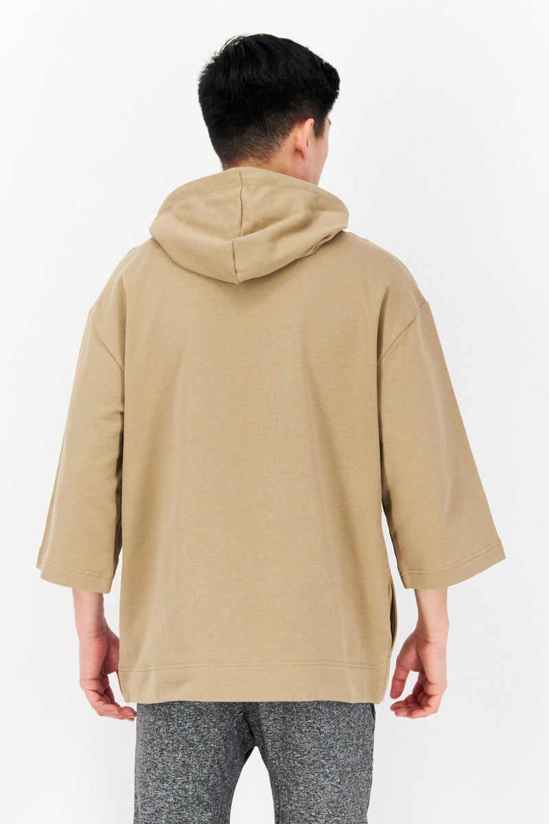 Men Sportswear Fit Training Hoodie, Tan