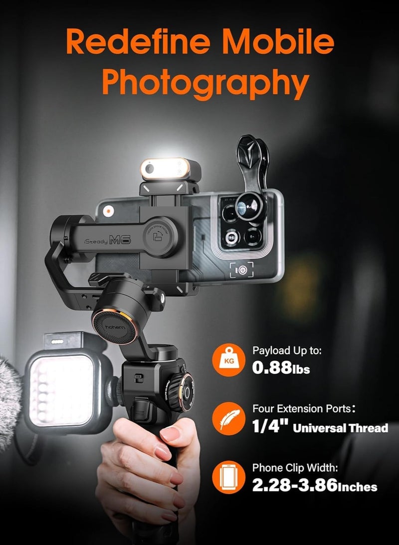 M6 Kit Gimbal for Smartphone AI Tracking Light Kit