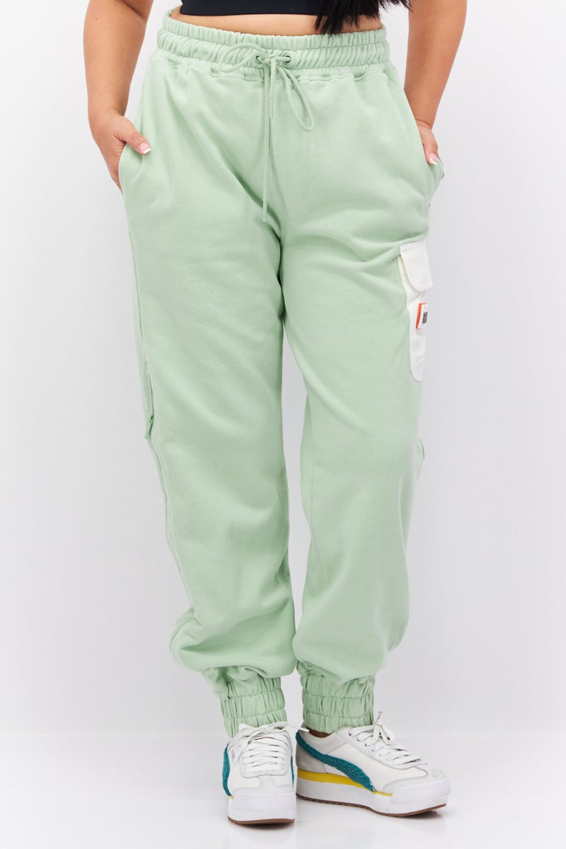 Women Regular Fit Solid Jogger Pants, Green