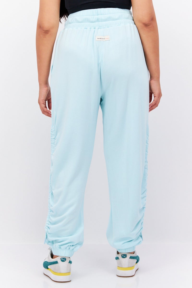 Women Regular Fit Brand Logo Sweatpants, Turquoise