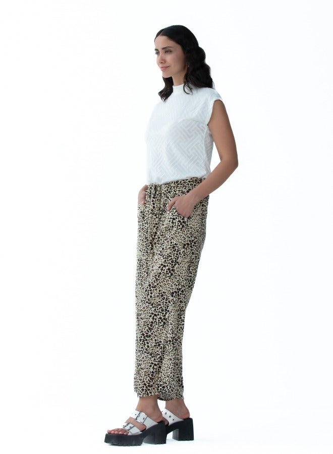 Leopard Print Cropped Pants