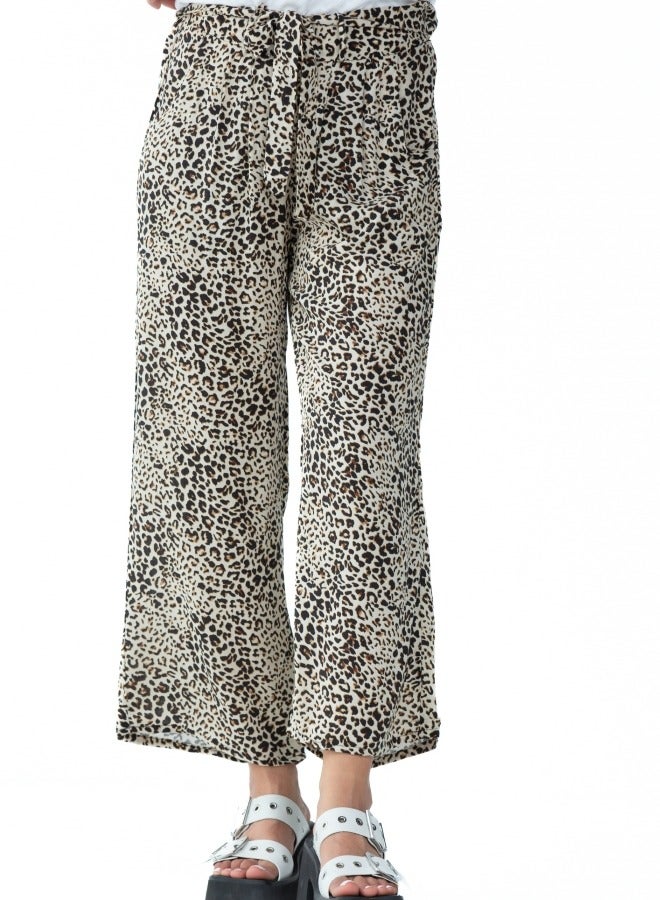 Leopard Print Cropped Pants