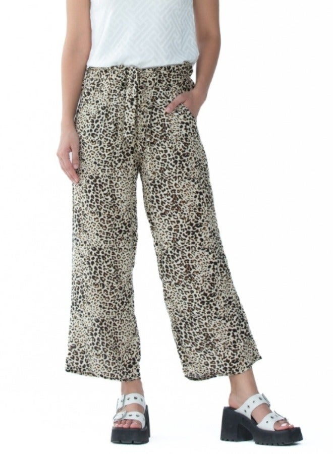 Leopard Print Cropped Pants