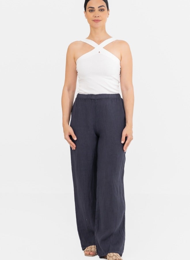 Wide-Leg Linen Pants