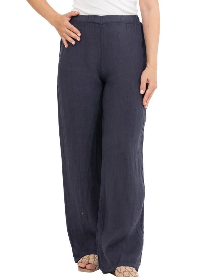 Wide-Leg Linen Pants