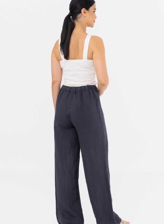 Wide-Leg Linen Pants