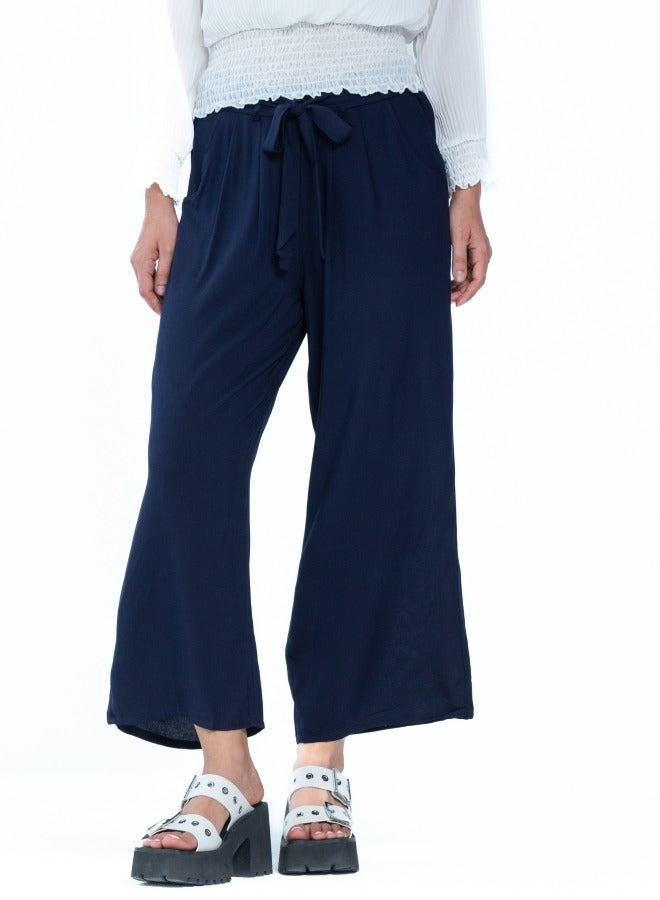 Navy Wide Leg Pants